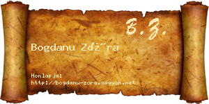 Bogdanu Zóra névjegykártya