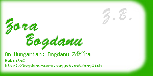 zora bogdanu business card